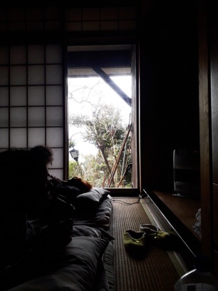 Der erste Blick aus dem Fenster am ersten Morgen in Kyoto